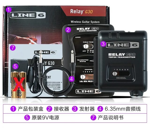 Line 6 Relay G30 TBP06 & RXS06 professional Wireless Guitar System