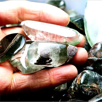 

100g ~ 1000g High Quality Natural Rock Green Phantom Ghost Quartz Gravel Tumbled Stone For Decoration Healing