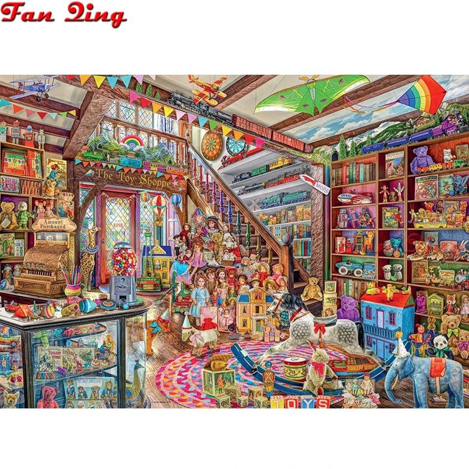 Full Square/Round Drill 5D DIY Diamond Painting "The Toy Store" 3D Embroidery Cross Stitch 5D Home Decor