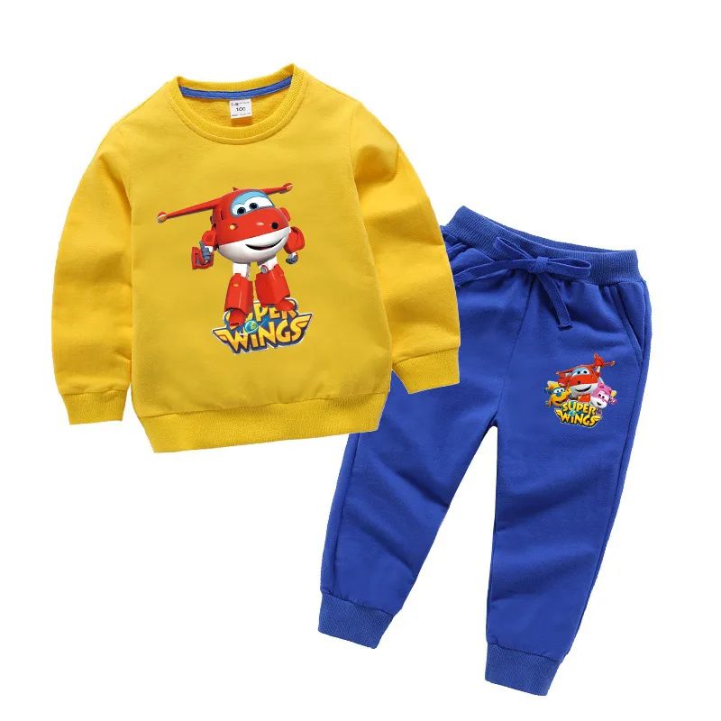Супер Одежда с крыльями г. Весенне-осенние комплекты одежды для маленьких мальчиков детские толстовки с длинными рукавами+ штаны, одежда для маленьких девочек