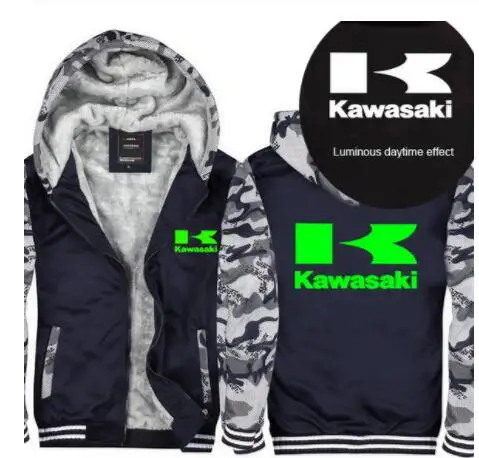 Новые мужские толстовки зимние теплые мужские Kawasaki мужские свитера зимние мужские пальто с капюшоном на молнии пальто - Цвет: 14