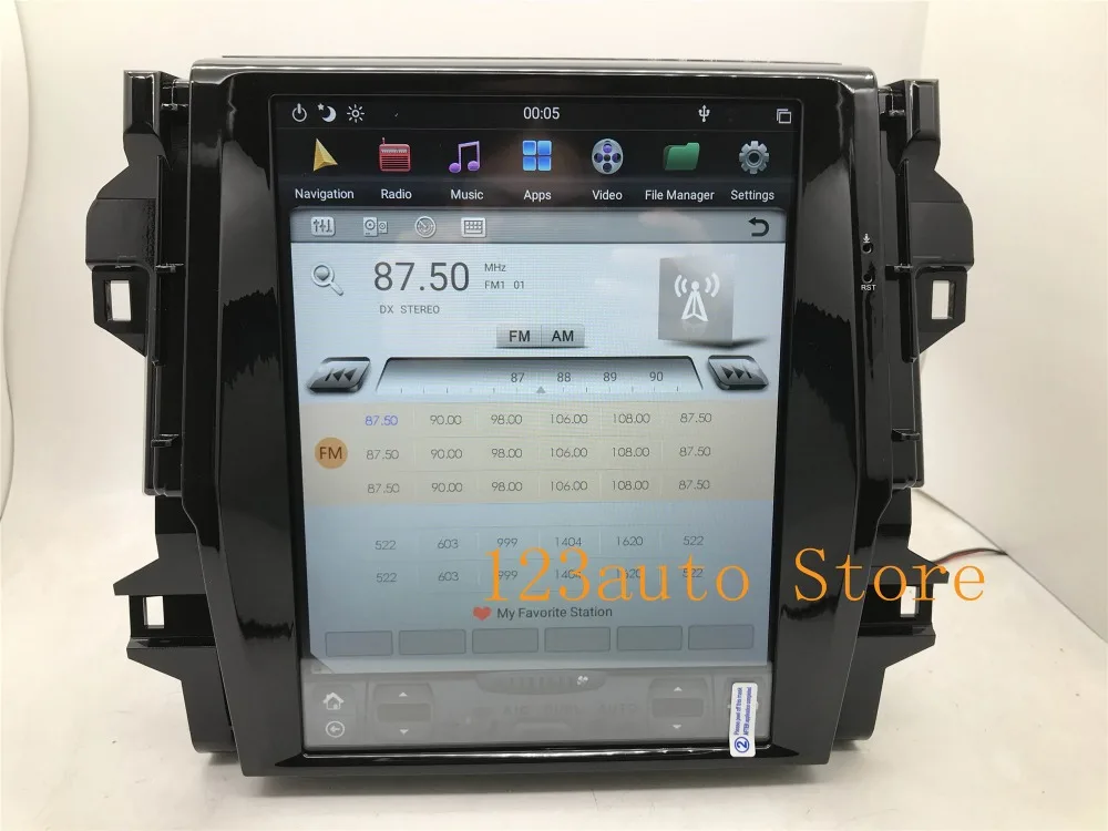 12,1 ''вертикальный экран Tesla стиль Android 8,1 автомобильный DVD gps навигатор плеер для Toyota Fortuner PX6