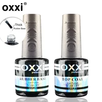 OXXI Semi-permanent Rubber Base for Gel Varnish 8ml Thick Base and Top Coat for Gel Polish Manicure Permanent Enamel Hybrid Nail 1