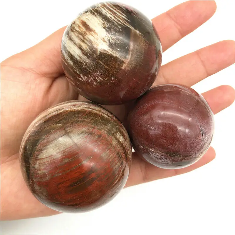 Прямая поставка 1 шт. натуральный окаменелый деревянный Silicified Crystal Sphere Ball энергетическое Исцеление украшения натуральные камни и кристаллы
