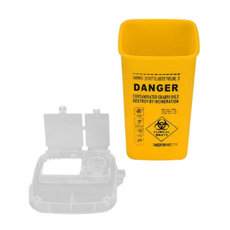 1L Capacity Sharps Container Medical Needles Bin Biohazard Tattoo Piercing Needles Disposal Collect Barrels Tattoo Artist TSLM1