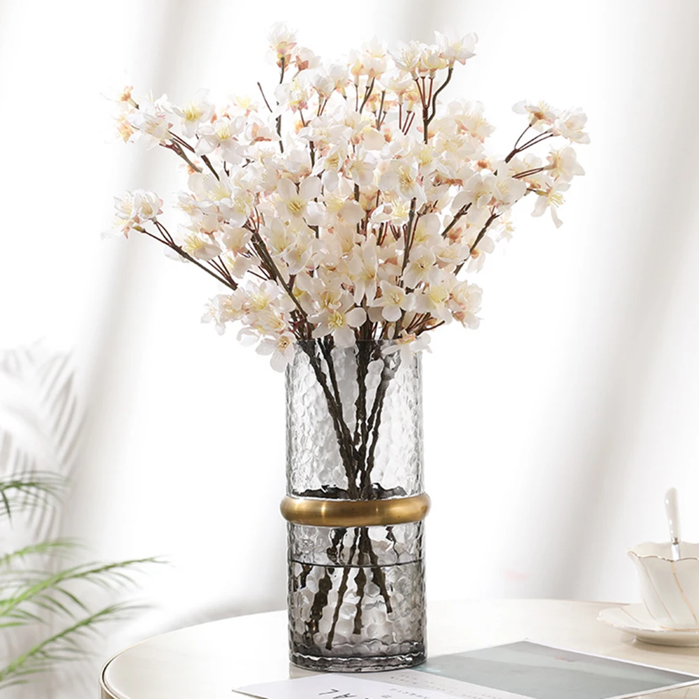 Пластиковый букет искусственных цветов ветка цветущей сливы Шелковый цветок