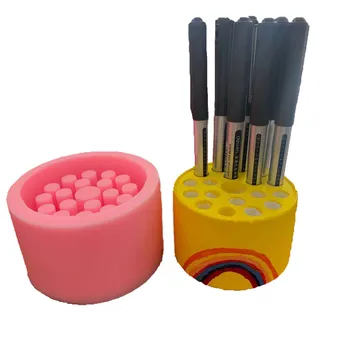 

Creative Honeycomb Pen Holder Silicone Mold DIY Plaster Cement Molds Candle Making Tools Cake Decorating Mould Epoxy Resin Craft