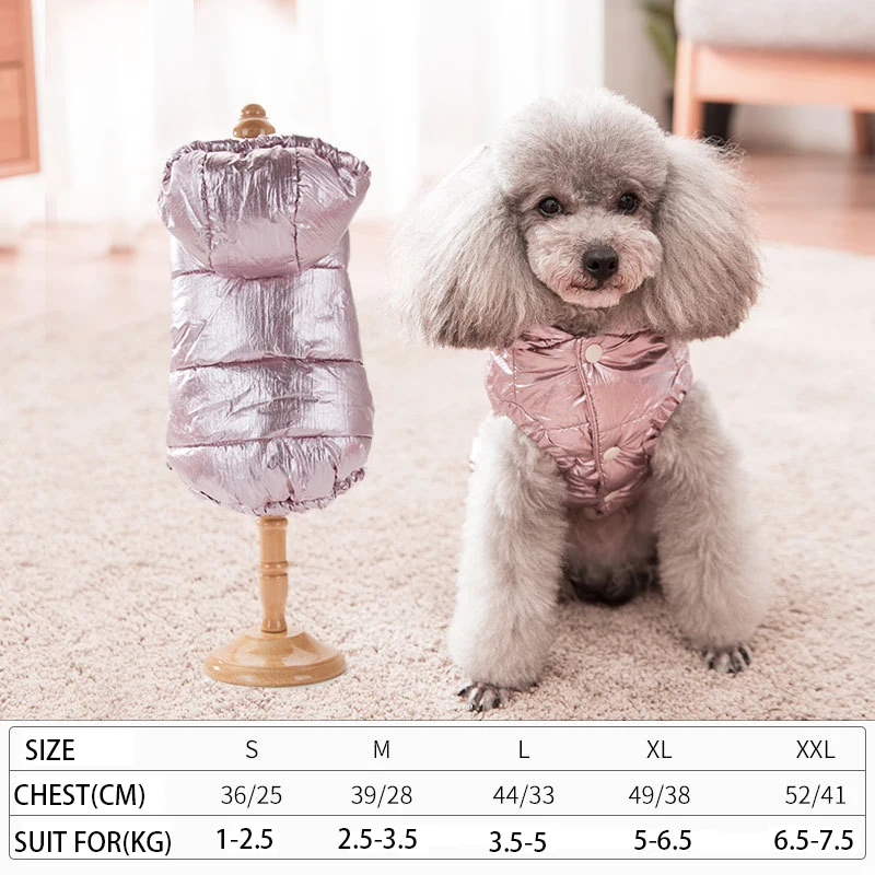 Winter Pet Dog Clothes Dogs Warm Down Jacket Coat Thickened Puppy Cat Clothing Cotton Coat For Little Medium Dogs Winter Supply