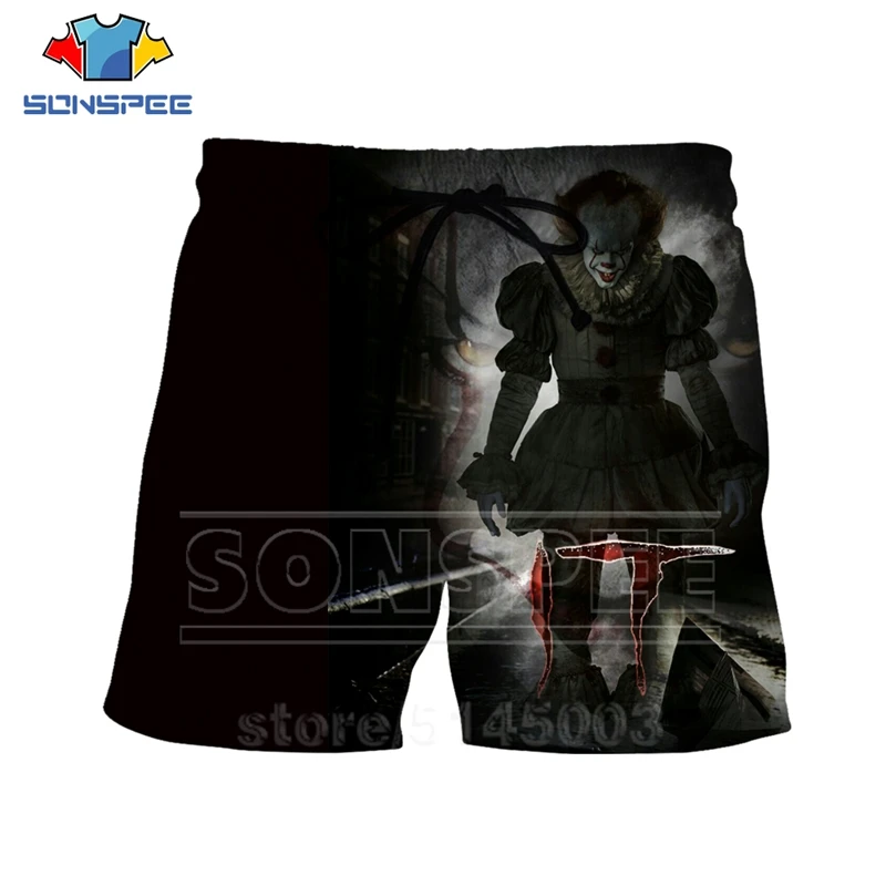 It Chapter Two шорты летние для мужчин и женщин 3D принт аниме Pennywise пляжные хип хоп уличные спортивные фитнес свободные эластичные штаны C063-7 - Цвет: 8
