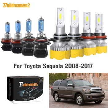

Buildreamen2 4 Pieces 9005 H11 Car Headlight High Low Beam Auto LED Halogen Light Headlamp 12V For Toyota Sequoia 2008-2017