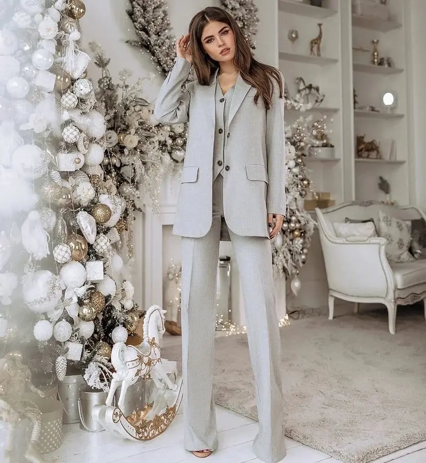 Light Grey Oversized Women's Trouser 