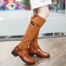 Новые осенние женские ботинки; модные армейские ботинки для женщин; сапоги до колена; Женские ботинки в стиле панк; Цвет черный, коричневый; ботинки на платформе на молнии