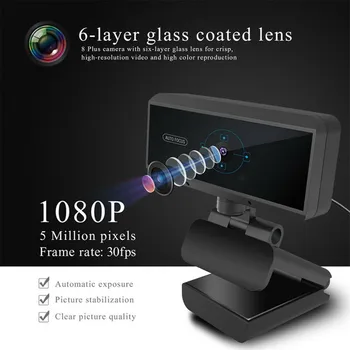 

2020 5 Megapixel Auto Focus Full HD Webcam 1080P PC Web USB Camera Cam Video Conference with Microphone for Laptop Computer