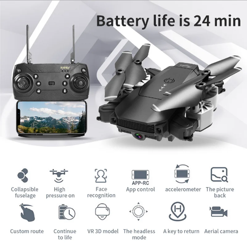 Высокотехнологичный Квадрокоптер TC28 Fllow Me Wi-Fi FPV с широкоугольной камерой 4 K/1080 P HD