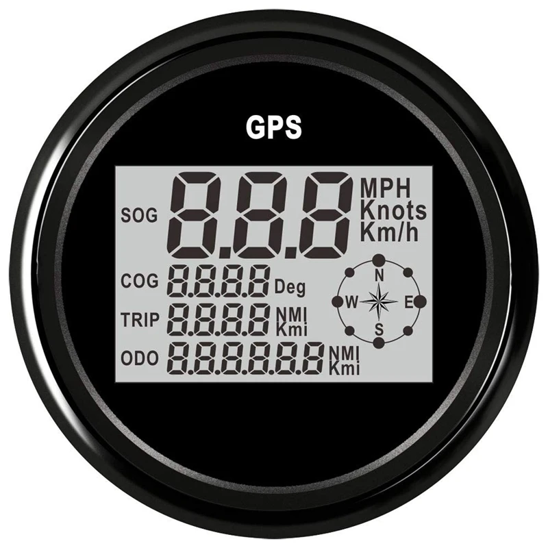 85 мм Цифровой измеритель скорости лодка 0-999 узлов/ч км/ч Регулируемый Gps датчик скорости подходит лодка мотоцикл автомобиль черный