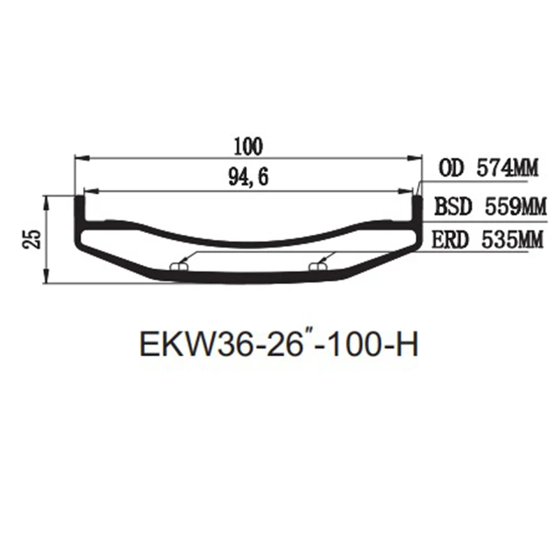26er carbon fat rims 80/90/100mm tubeless carbon fat bike rims hookless Fat bike 25mm width