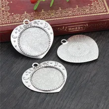 Новая мода 5 шт 25 мм Внутренний размер античное серебро любовь Камея Кабошон основа Установка Подвески(A5-19