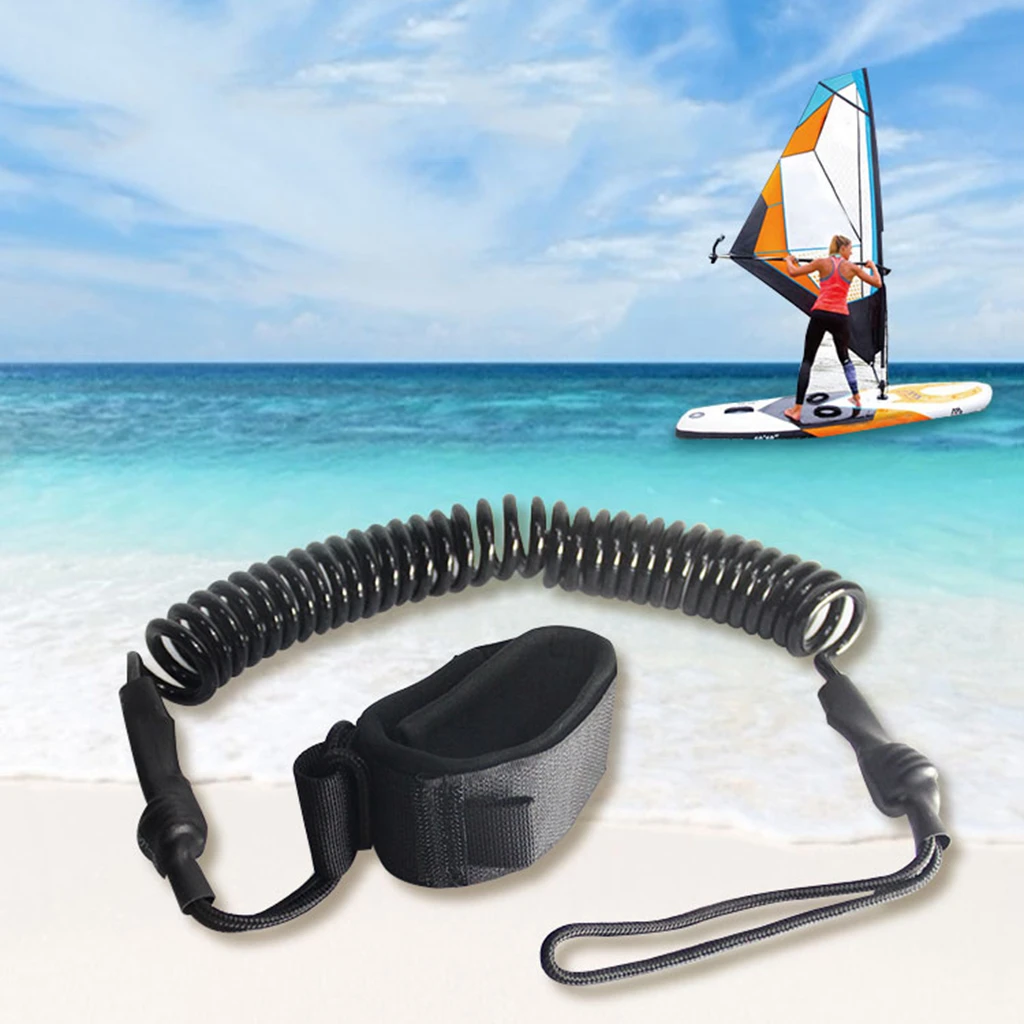 Keen so 112cm Stand Up Paddle Board Coiled Spring Leg Foot Corde Jaune/Orange PU Surf Leash pour Planche de Surf 