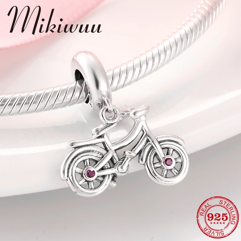 

925 Silver Charms 925 Sterling Silver Bike Bicycle Pendants Beads Fit Original Pandora charms Bracelet Bangles Jewelry making