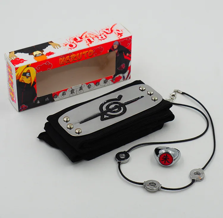 

Anime cosplay Naruto Akatsuki Uchiha Itachi Character Props Reward+Ring+Necklace 3Piece Set 1:1 Character Action Figure Fans Toy
