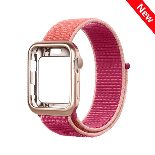 Sport Loop strap for Apple watch band case 4 5 3 44mm 40mm watchband nylon Breathable bracelet belt for iwatch band 3 42mm 38mm - Цвет ремешка: color 1