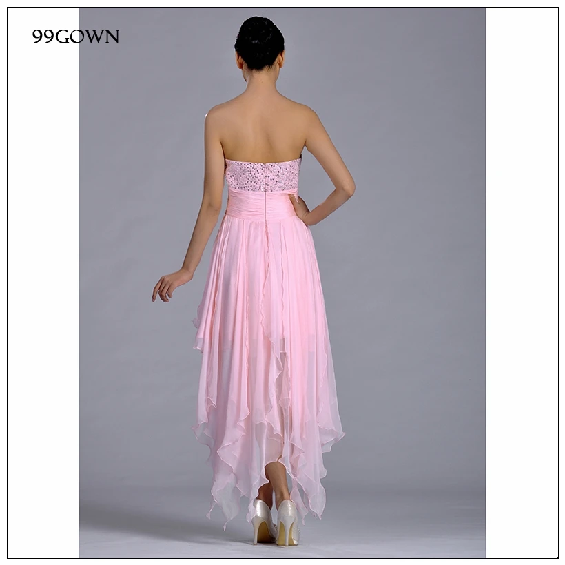 99GOWN свадебное платье для вечеринки, розовое шифоновое платье подружки невесты, роскошное расшитое блестками платье с открытыми плечами для невесты, свадебное платье для гостей