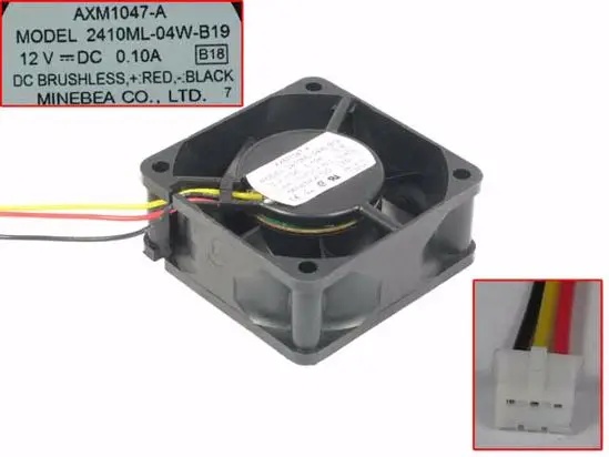 

NMB-MAT 2410ML-04W-B19 B18 DC 12 В 0.10A 60x60x25 мм 3-проводной Вентилятор охлаждения сервера