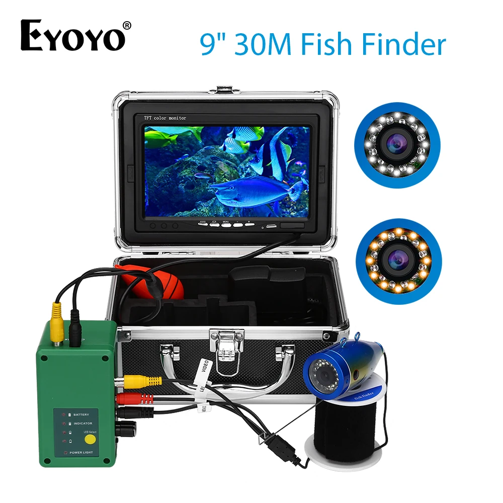 Эхолот рыболокатор Eyoyo F003A подводная камера для рыбалки 9 Дюймов 30 м 1000 ТВЛ 15 белых