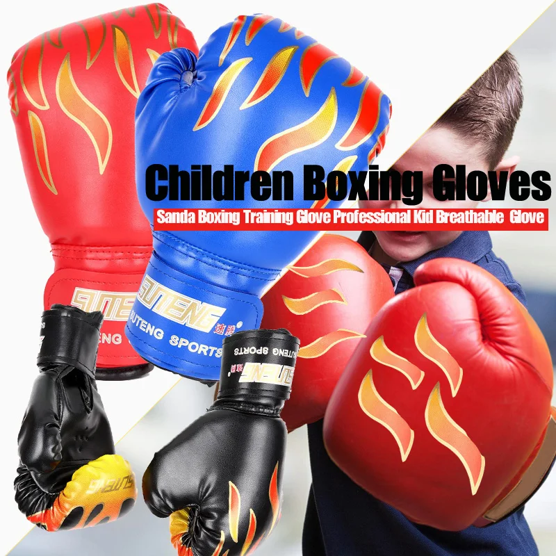 Professional Kids Boxing Gloves Training Fighting PU Leather Breathable Thai Sparring Punching Karate Kick boxing Glove |