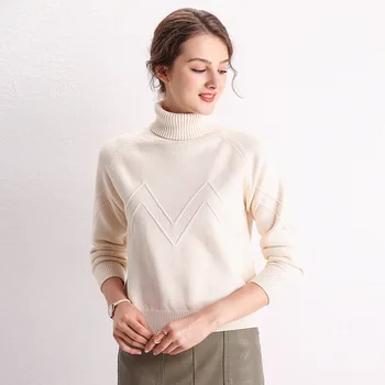 

new winter wool knitted turtleneck han edition set of tall waist long sleeve head joker render unlined upper garment