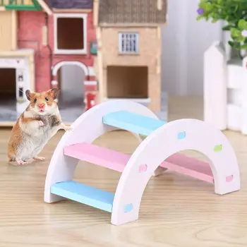 

Hamster Colorful Ladder Toys for Small Animals Climbing Wood Rainbow Bridge Toy Accessories Hamster Pet Supplies