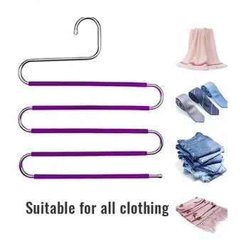 

1pc 5 layers S Shape MultiFunctional Clothes Hangers Pants Storage Hangers Cloth Rack Multilayer Storage Cloth Hanger