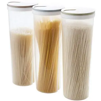 

3 pcs Tall Food Storage Cylinder Shaped Spaghetti Noodle Container Box for Grain Cereal Oatmeal Nuts Beans