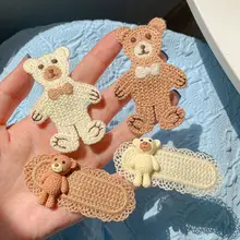 Pasadores de punto de dibujos animados para niña y mujer, accesorios para el cabello, horquilla, oso bonito, novedad