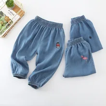 Large Crawler Summer New Style Big Boy 130-170 Tencel Cowboy Capri Pants