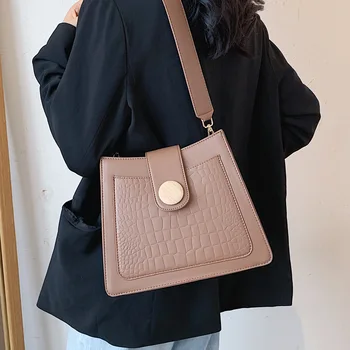 

2020s vintage crocodile pattern messenger bag women's luxury bag handbag designer saddle bag ladies wallet