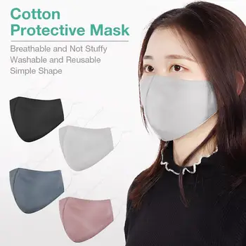 

Cotton Dustproof Mask Thin Spring Summer Outdoor Cycling Trip Protection Mask Anti-haze Breathable Solid Color Mask for Men Wome
