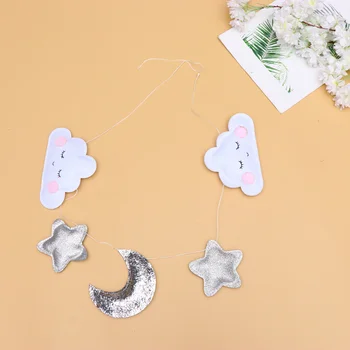 

Baby Bedroom Decor Hanging Wall Sticker Nordic Style Stars Moon Clouds Pull Flower String Ornaments Childrens Room Crib Tent Be