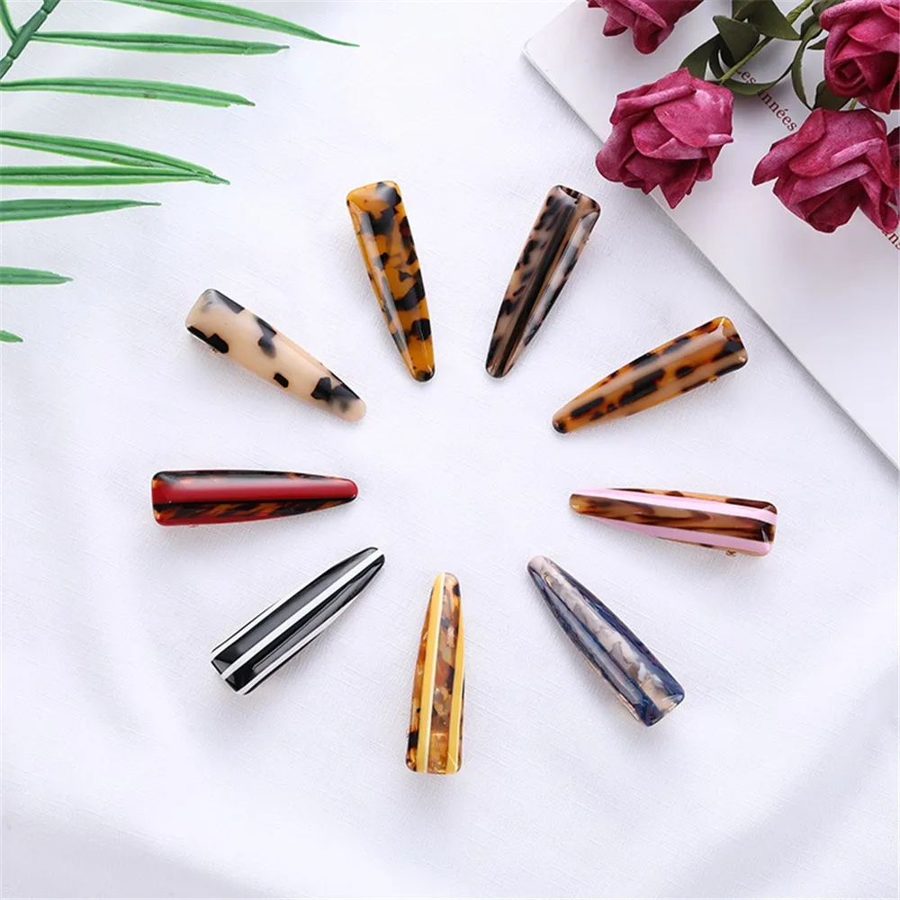 Cute Leopard Printed Hair Clips for Women Acetate Hairpins Alloy Waterdrop Hairgrips Barrettes Hair Accessories for 1 Cute Leopard Printed Hair Clips for Women Acetate Hairpins Alloy Waterdrop Hairgrips Barrettes Hair Accessories for 2