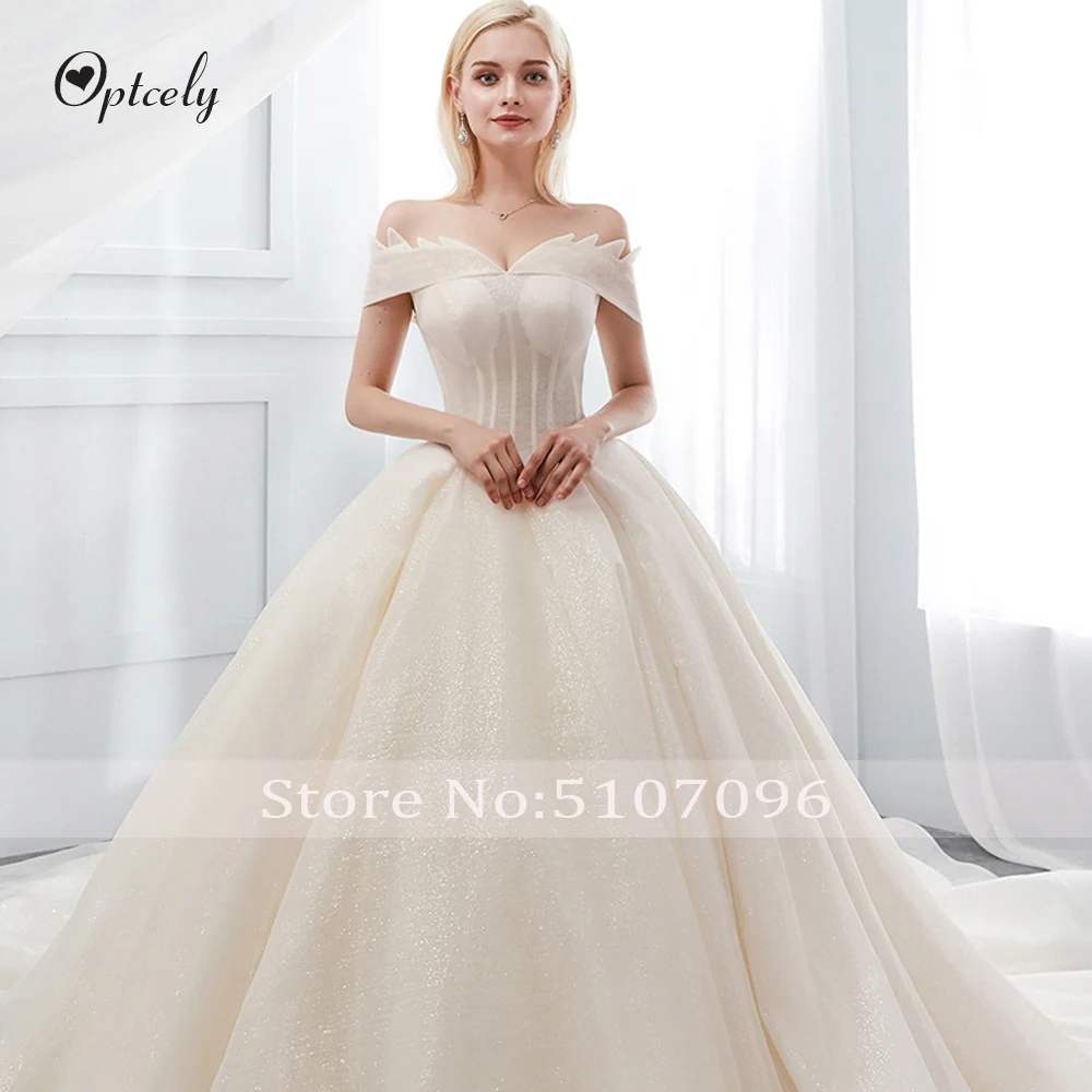 Optcely Vestido de Noiva красивое лодочное декольте Ангел на завязке с открытой спиной поезд аппликации свадебное платье вышитое бисером классное часовое платье