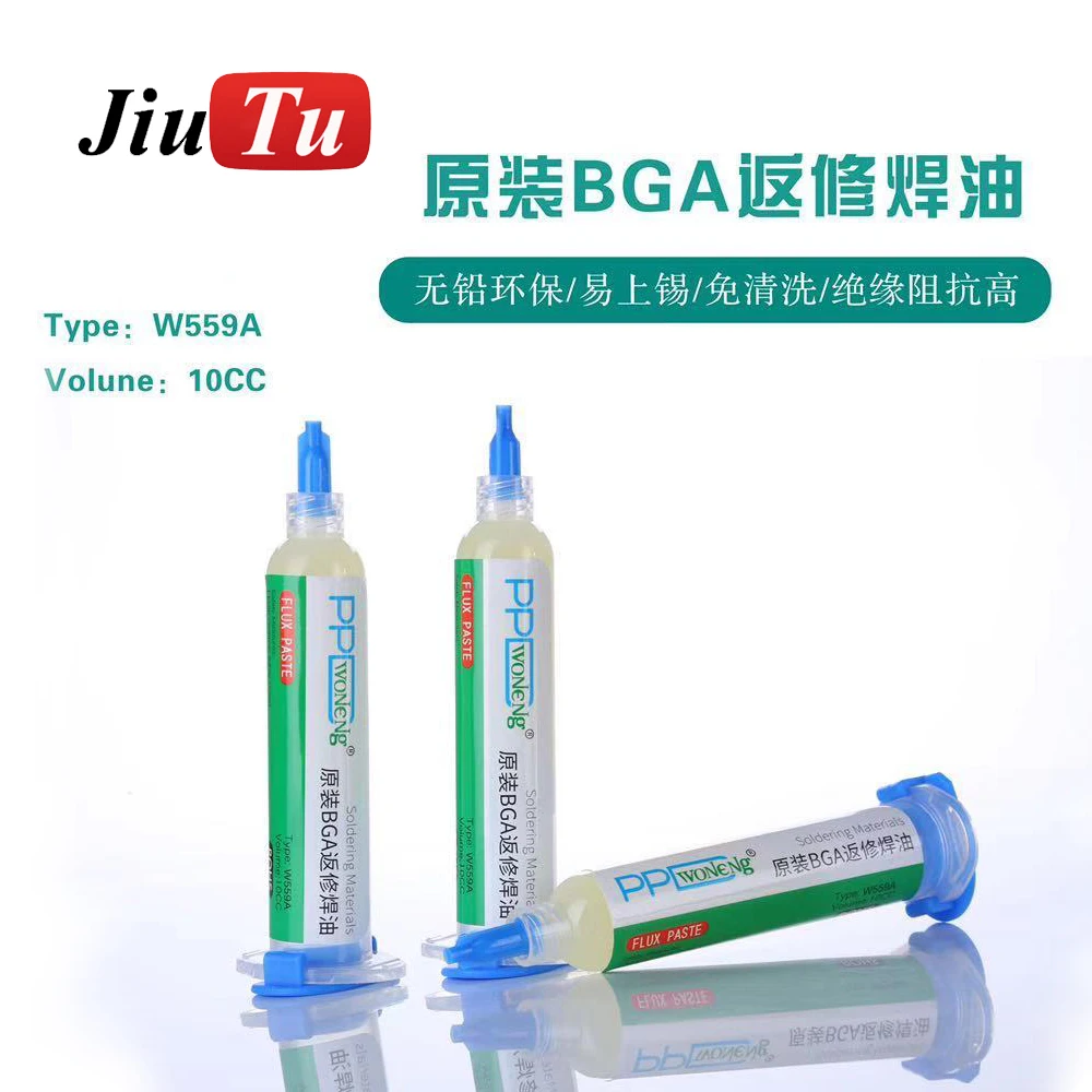 Needle Tube 10CC Soldering Paste Moderately Active Rosin Environmental Soldering Paste Flux PCB IC Parts Welding Jiutu mechanic 40g solder paste flux 138 148 158 183 217℃ melting point welding tin cream for phone chip pcb bga smt soldering tools