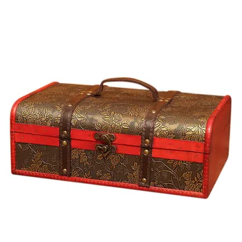 

Vintage Wood Double Wine Box Portable Archaistic Wine Box Retro Gift Wine Storage Box Bottle Handle Bar Accessories