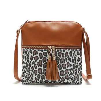 

Women's bag 2020 new leopard print tassel bag women's One Shoulder Messenger Bag