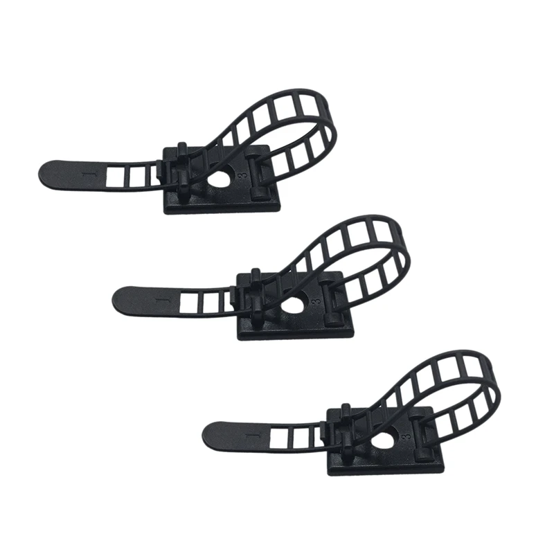 

50pcs Cable Clips the Adhesive Cable Ties, Adjustable Nylon Cable Zip Ties and Adhesive Cable Clips for Cord Management (Black)