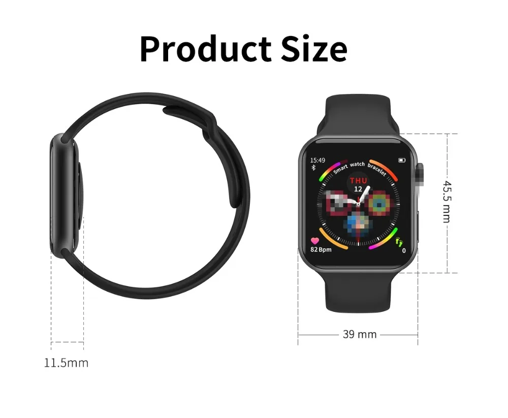 Смарт-часы Для мужчин сердечного ритма Iwo 8 44 мм браслета может быть изменен Для женщин часы SmartWatch Iwo 8 Plus для Apple IOS Android PK F10 P68 W34