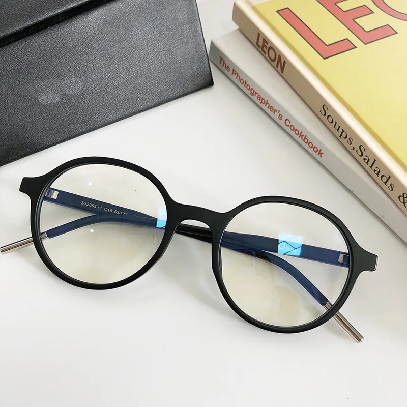 Matte Black Round Transparent Glasses Eyeglass Frame for Men Women Phone Computer Blue Light Blocking Glasses Retro Spectacles - Цвет оправы: Matte Black