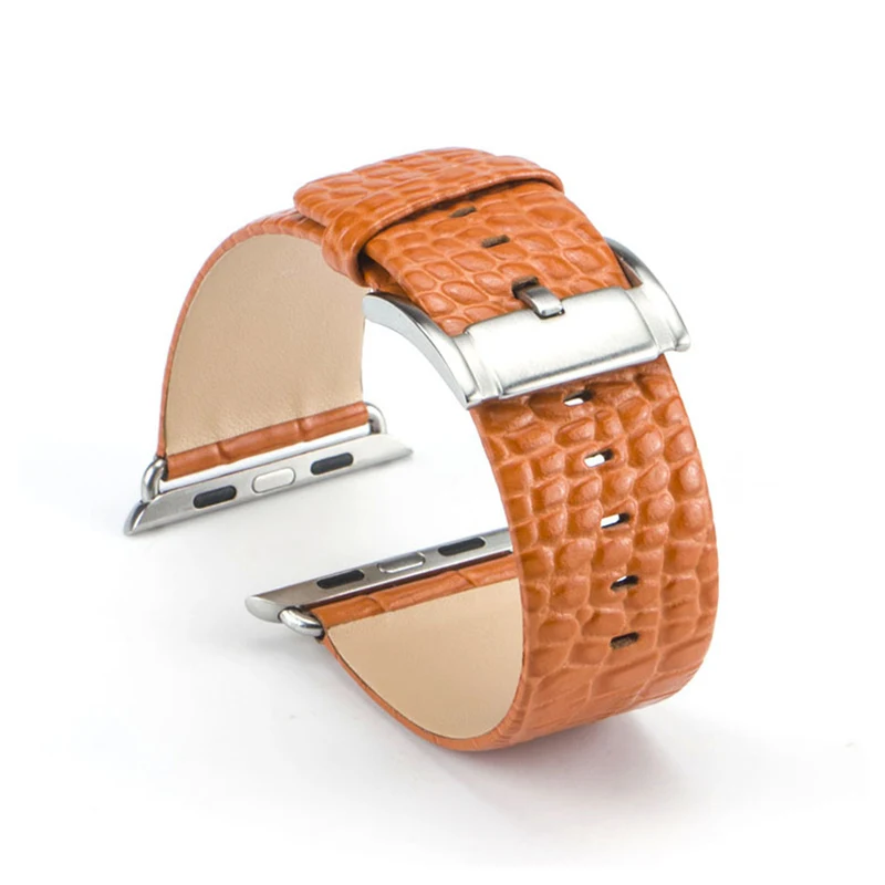 Кожаный ремешок для apple Watch band 4(iwatch 5) 44 мм 40 мм apple watch 3 2 1 ремешок 42 мм 38 мм Ремешки для наручных часов с крокодиловой полосой