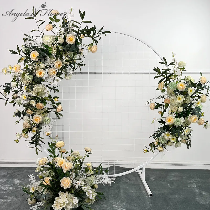 Wedding Props Artificial Crescent Flower Row Arrangement Table Flower Ball Finished T stage Road Lead Wedding.jpg
