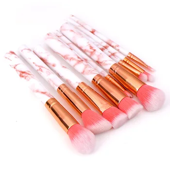

10pcs Marble Makeup Brushes Tool Natural Brush Set Kit Professional Powder Small High Quality Highlighter Lip Eyeshadow