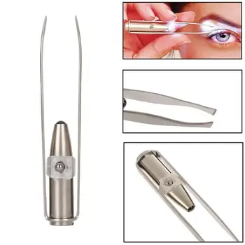 

1pc LED Tweezers Eyelash Eyebrow Eyes Hair Remover Beauty Eyelash Stainless Tweezers Tools Steel Tools Makeup O4Y9